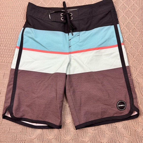 O'Neill Boys Youth Aqua and Brown Board Shorts 24/8 - Picture 4 of 13